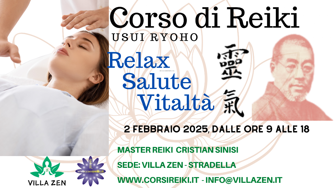 corso primo livello di reiki a villa zen inverno 25